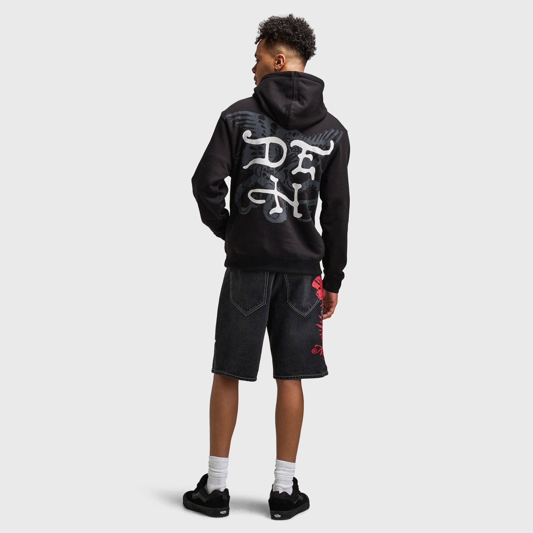 Ed Hardy Skull Pullover Hoodie / Black Relaxed Fit Silhouette
