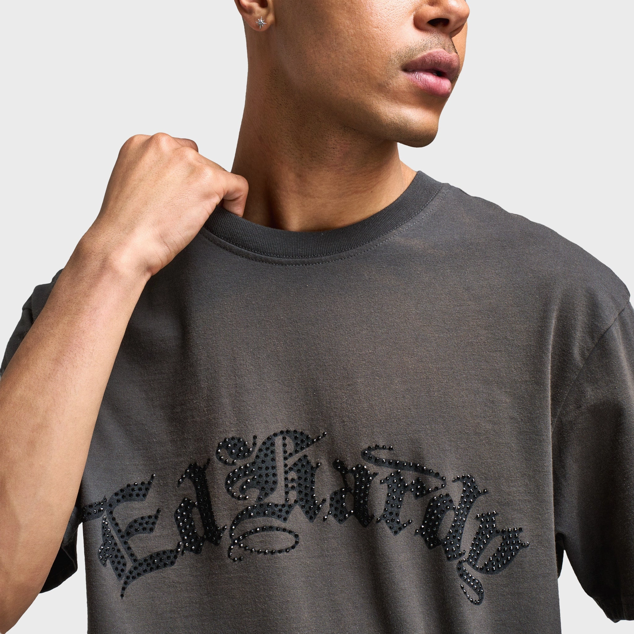 Lightweight Comfort Multi Use Ed Hardy Vintage Panther Flame Graphic T-Shirt / Charcoal