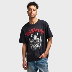 Body Mapped Ventilation Ed Hardy Vintage Sacred Heart Graphic T-Shirt / Black
