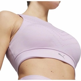 Adjustable Compression Fit NonBinding Waist Puma PWR Ultraform Womens Running Sports Bra - Purple