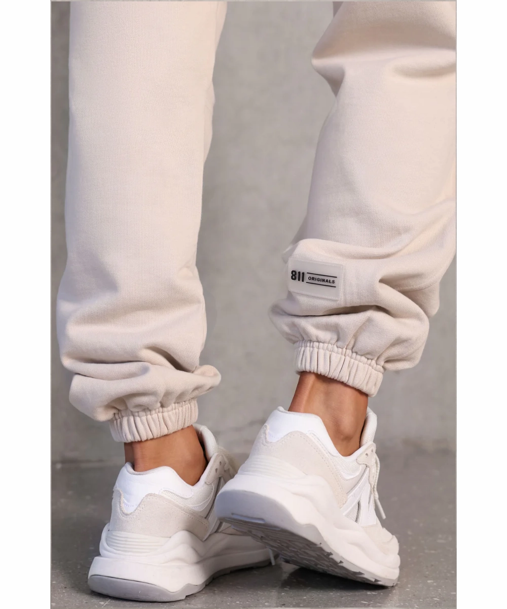 811 Originals Unisex Signature Logo Pants (Beige) Calm Wave OdorResistant Fabric