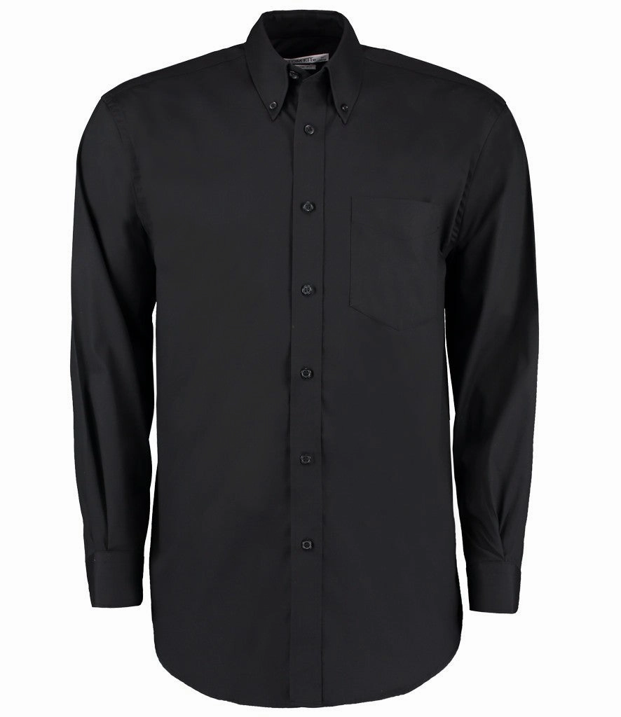 Spark Soul Sky Mood Long Sleeved Corporate Oxford Shirt | BLACK