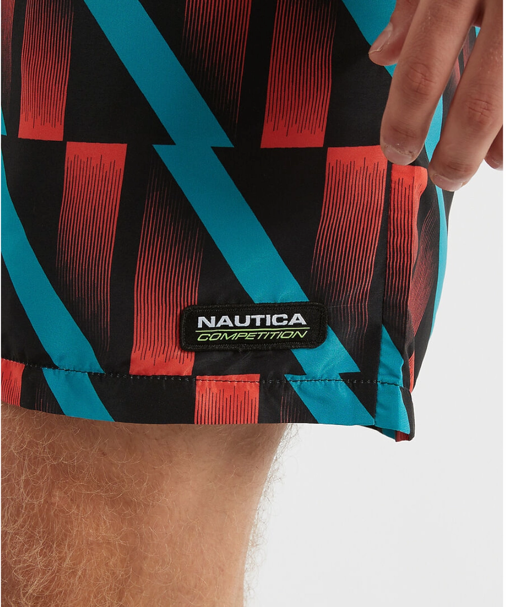 Layered Hem Details Island Vibe Nautica Competition Lindeman 6?? Swim Shorts (Multi)