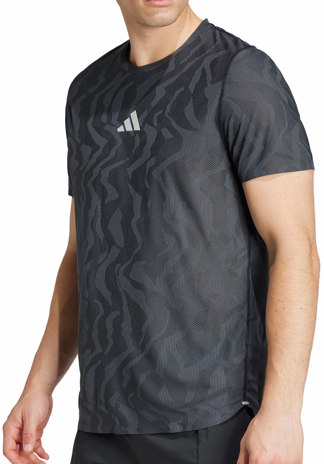Windproof Barrier Layer Comfortable apparel adidas Ultimate Engineered ClimaCool  Short Sleeve Mens Running Top - Black