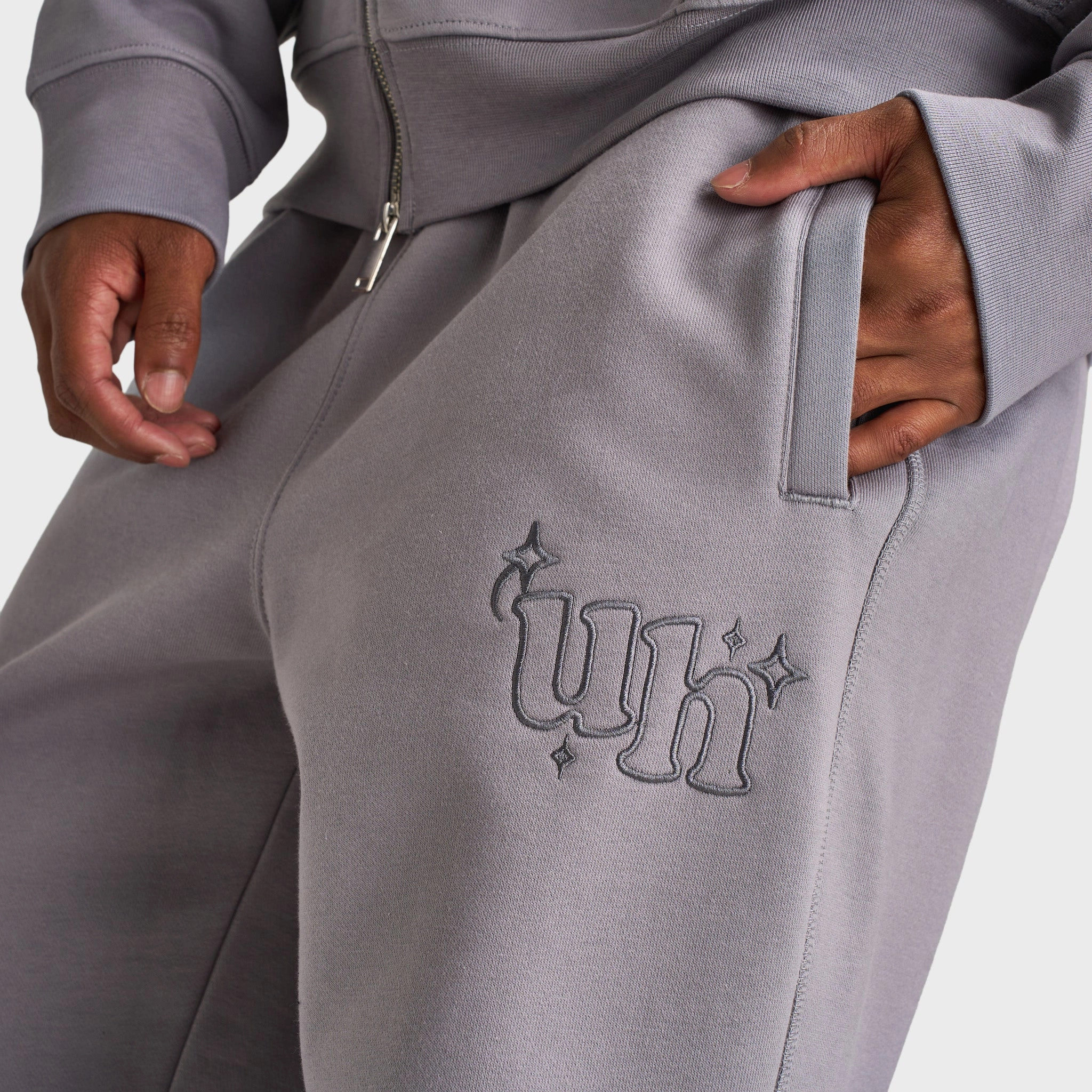 Non Slip Waistband Double Needle Stitching Unlike Humans Romilly Pant / Washed Storm Cloud