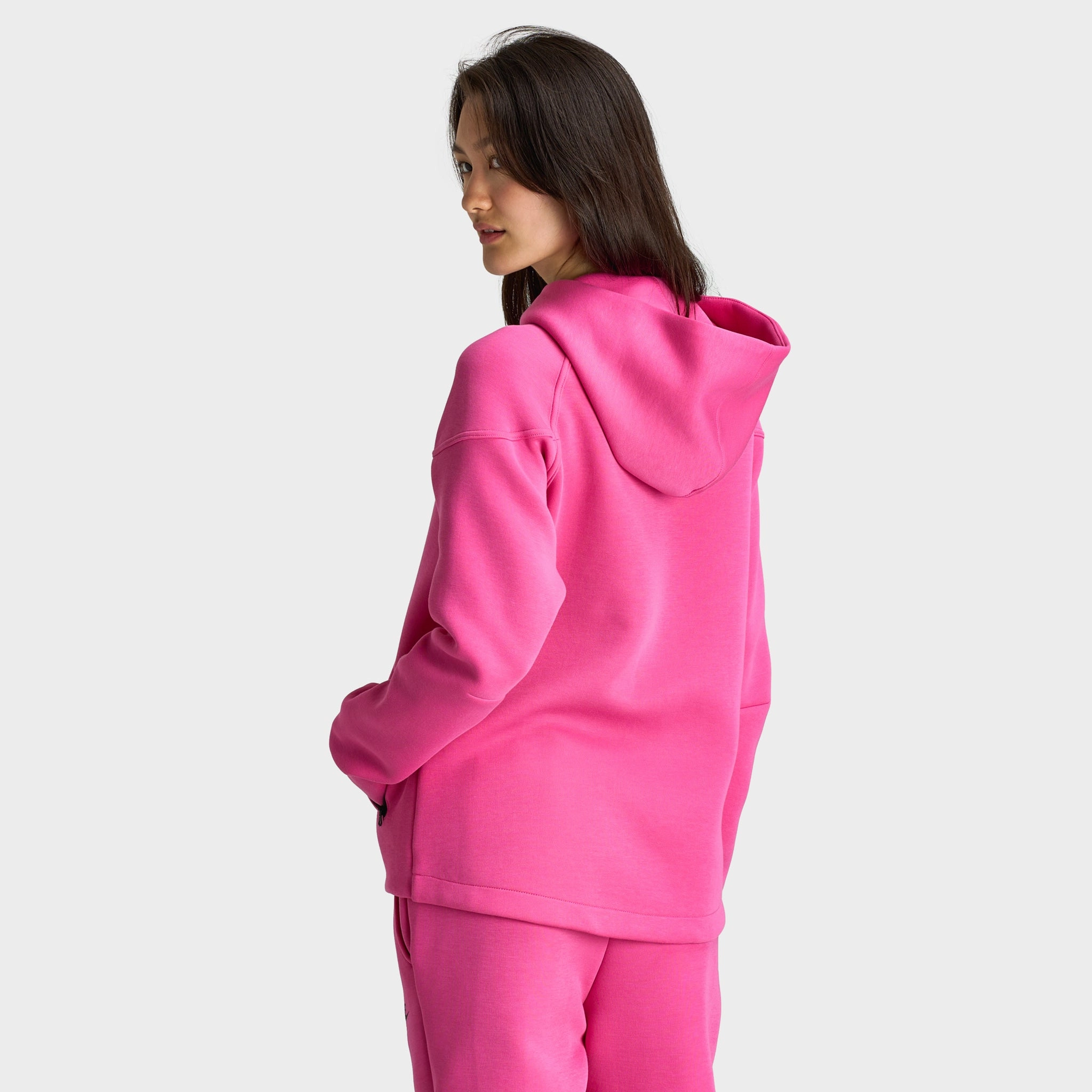 Nike Sportswear Women's Tech Fleece Windrunner Full Zip Alchemy Pink / Black Secure Internal Pockets All Weather Protection