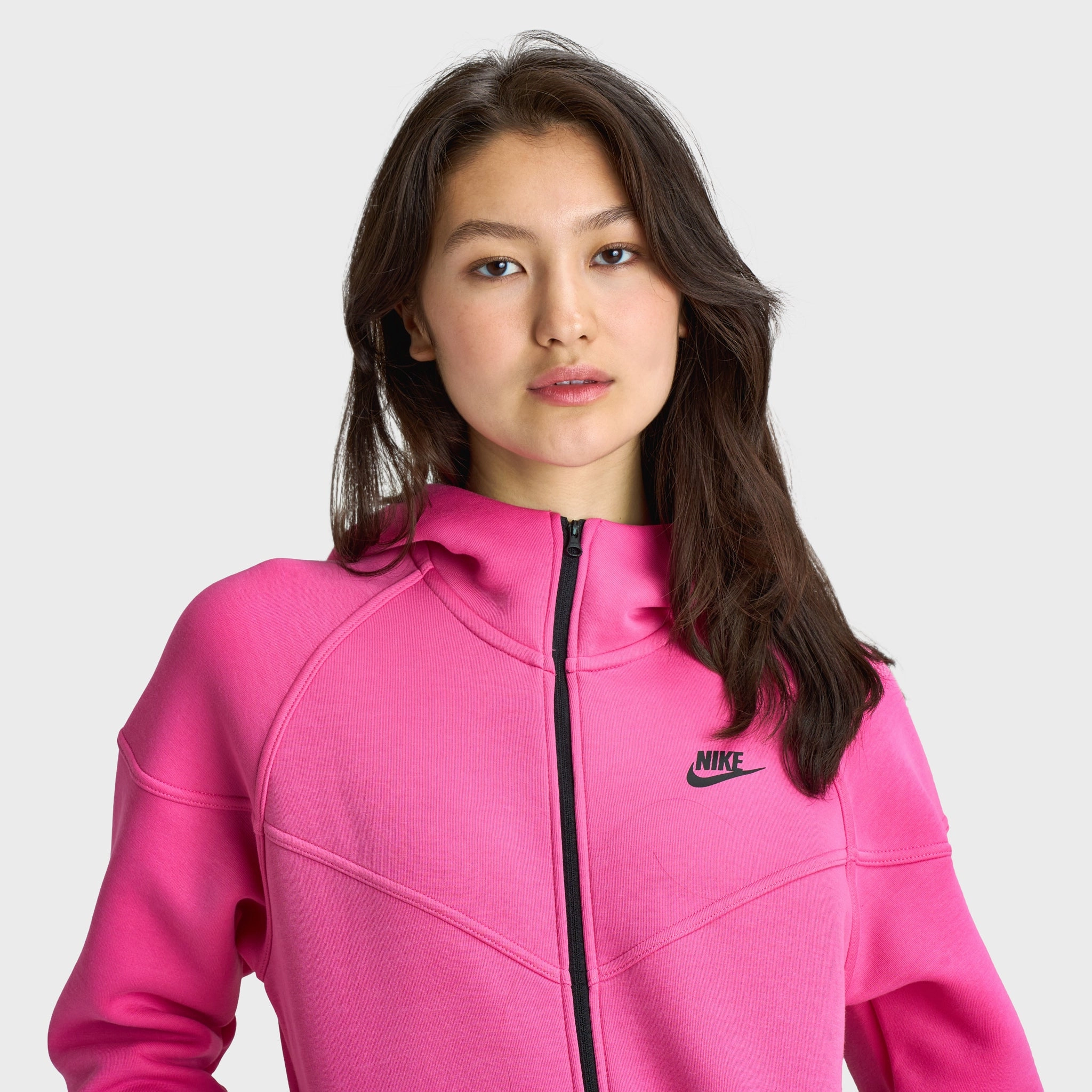 Nike Sportswear Women's Tech Fleece Windrunner Full Zip Alchemy Pink / Black Stand Collar