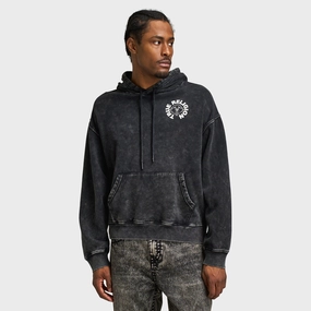 True Religion Mineral Buddha Face Pullover Hoodie / Vintage Mineral Wash WaterResistantFabric Extended Coverage