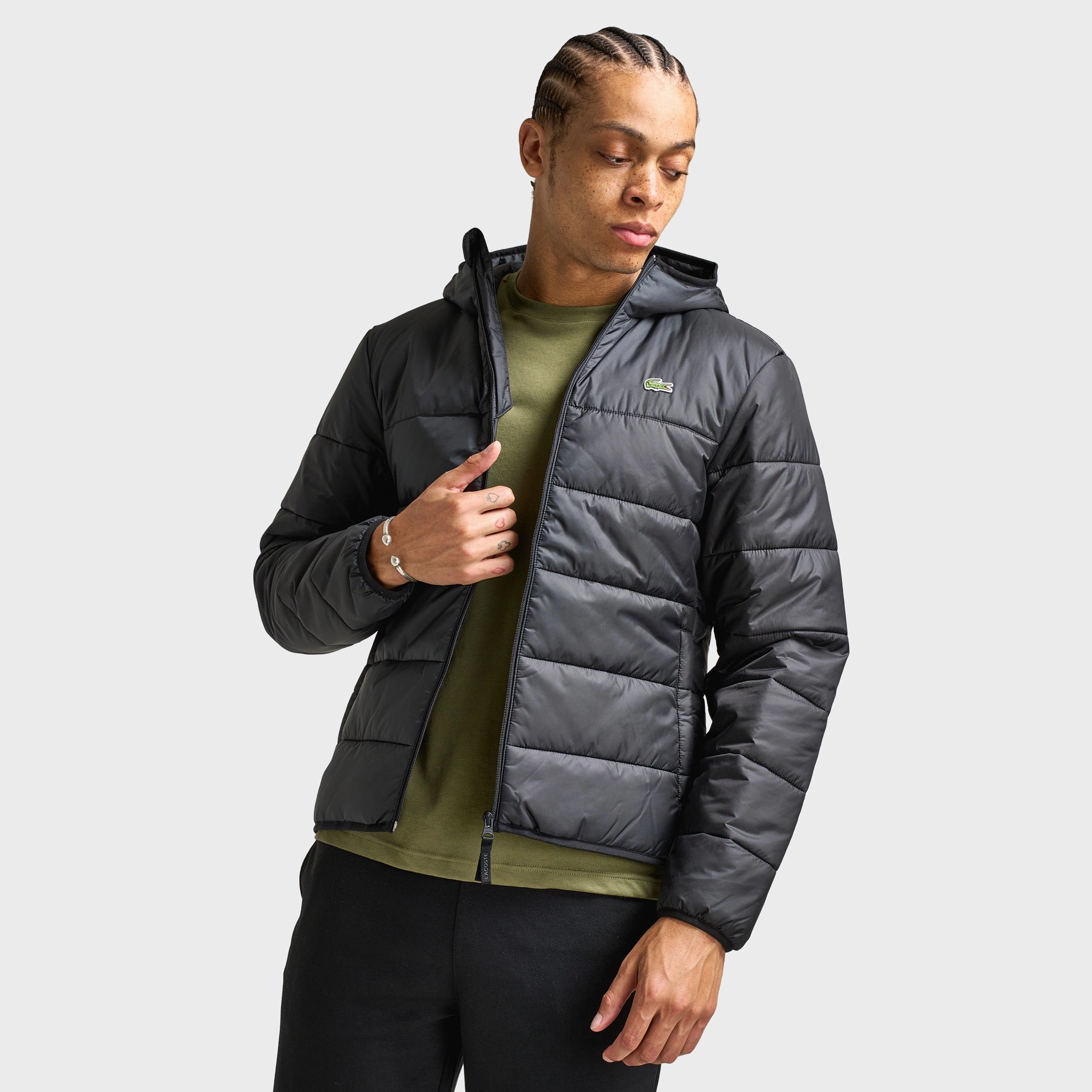 Lacoste Padded Jacket / Black Mid Waist suede look