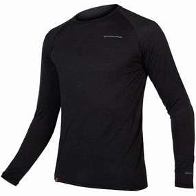 Endura BaaBaa Blend Long Sleeve Mens Cycling Baselayer - Black Universal