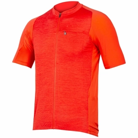 Multipocket Functionality Stylish Endura GV500 Reiver Short Sleeve Mens Cycling Jersey - Orange