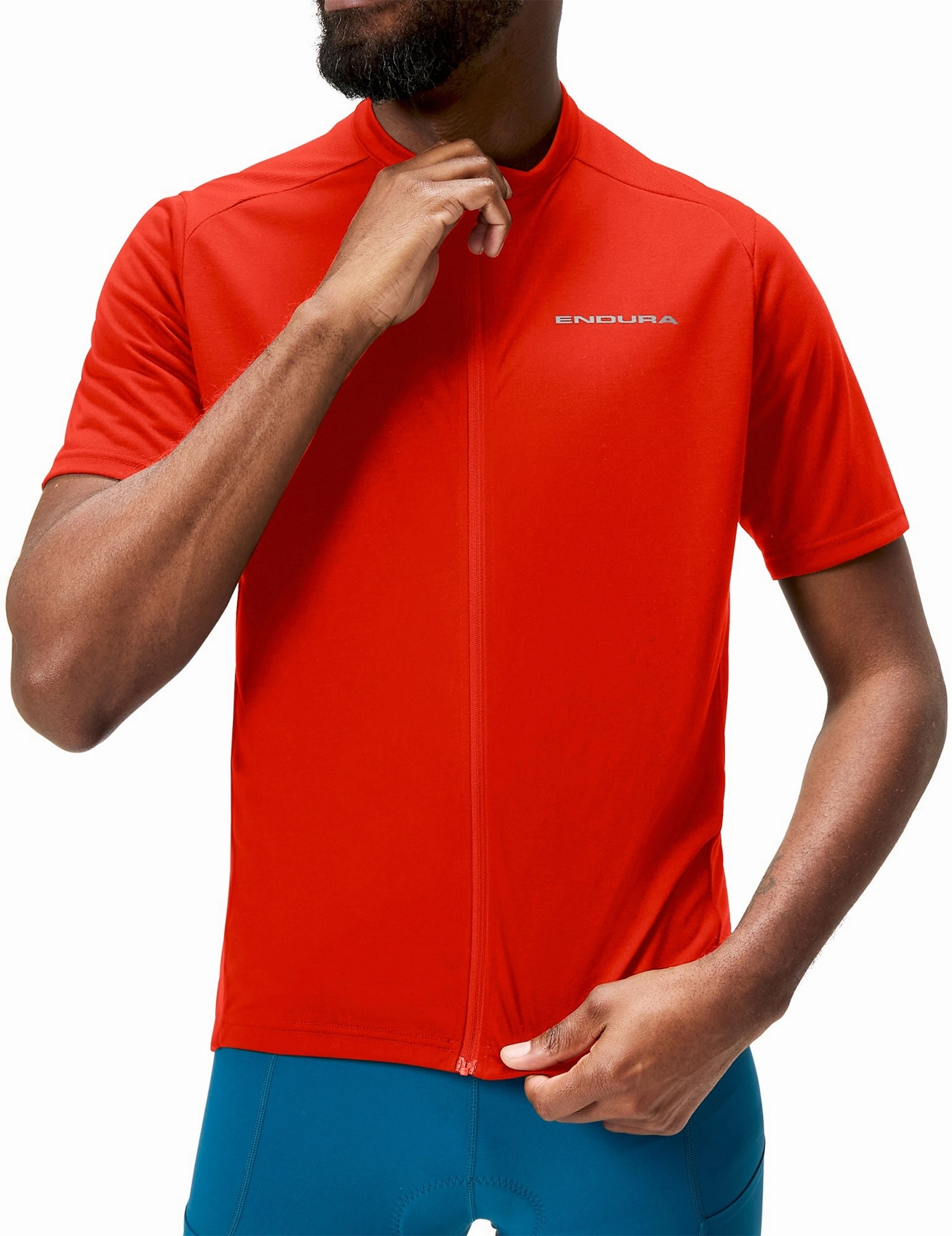 Endura Loop Short Sleeve Mens Cycling Jersey - Red Tennis Court