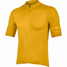 Endura Pro SL Short Sleeve Mens Cycling Jersey - Yellow Ergonomic Design Hidden Storage Compartment