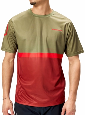 Endura SingleTrack Core II Short Sleeve Mens Cycling Jersey - Green Stainless Steel Flexible Fit