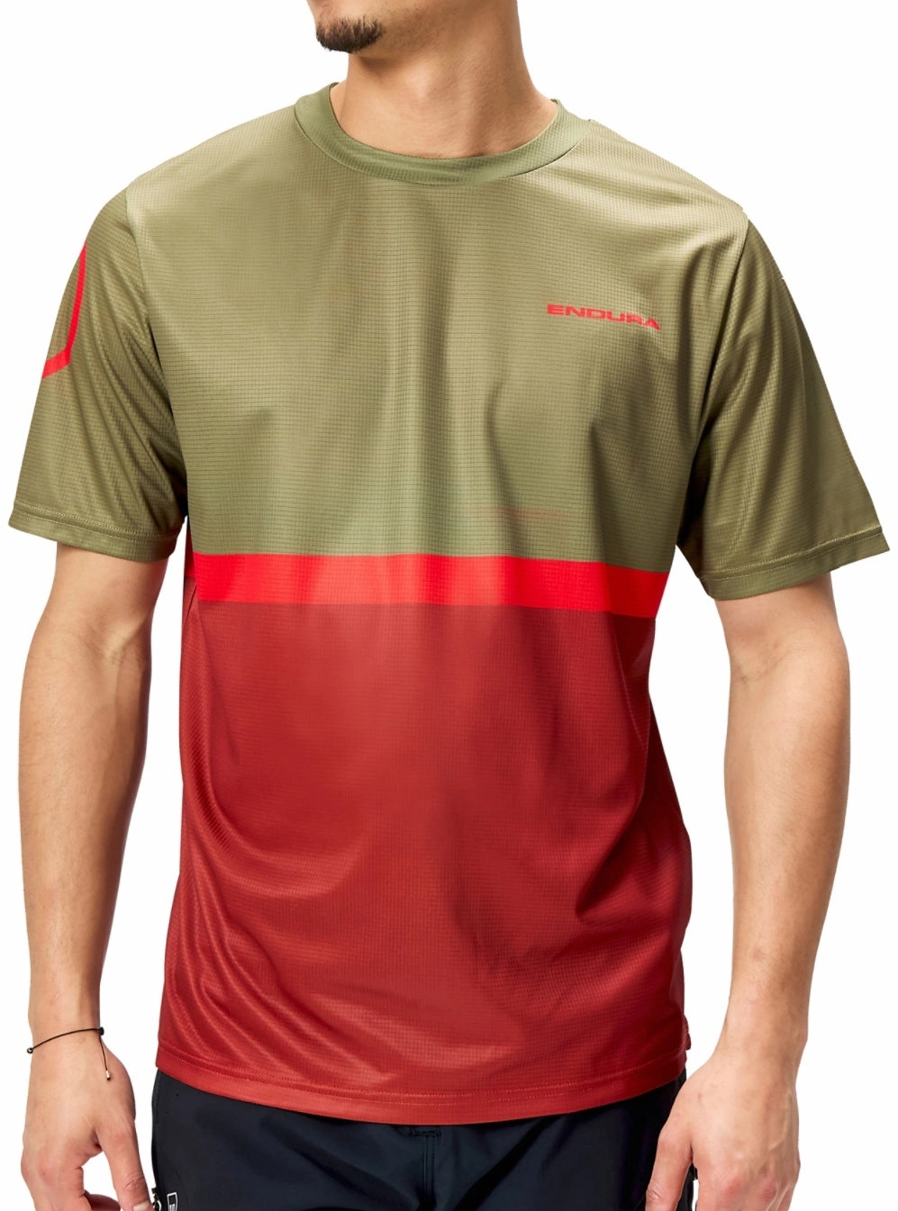 Endura SingleTrack Core II Short Sleeve Mens Cycling Jersey - Green Stainless Steel Flexible Fit
