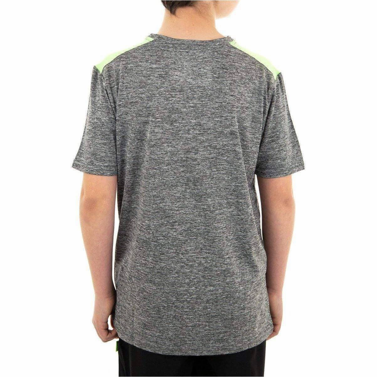 More Mile Marl Boys Short Sleeve Running Top - Grey Stylish Day Wear ZeroWaste Production