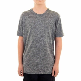 Perfect For Relaxing Drop Shoulder Cut More Mile Marl Boys Short Sleeve Running Top - Grey