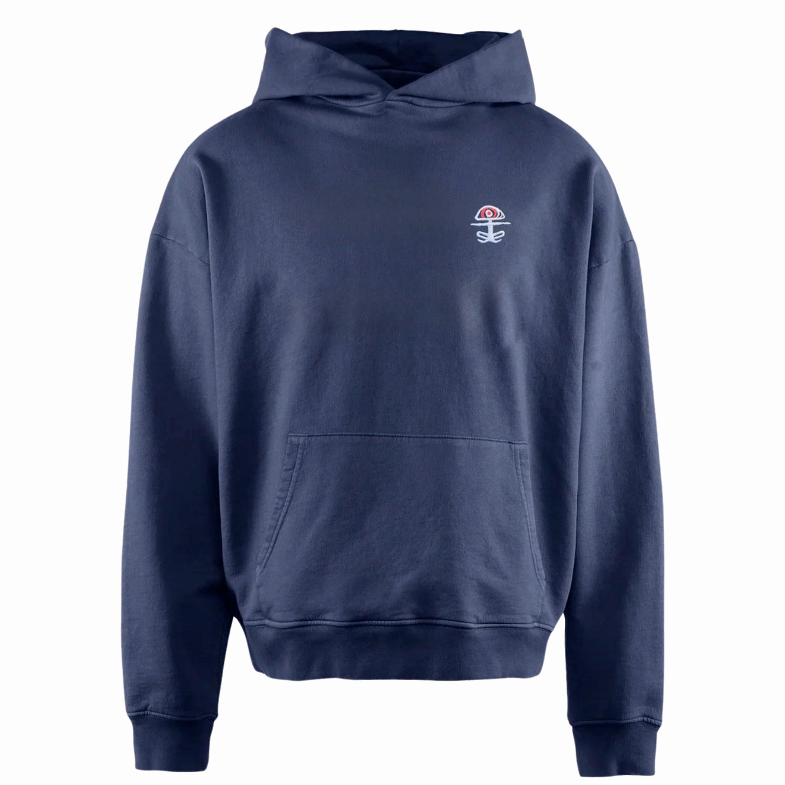 MicroPerforatedTexture Day Glow California Cotton Hoodie Chakra Navy