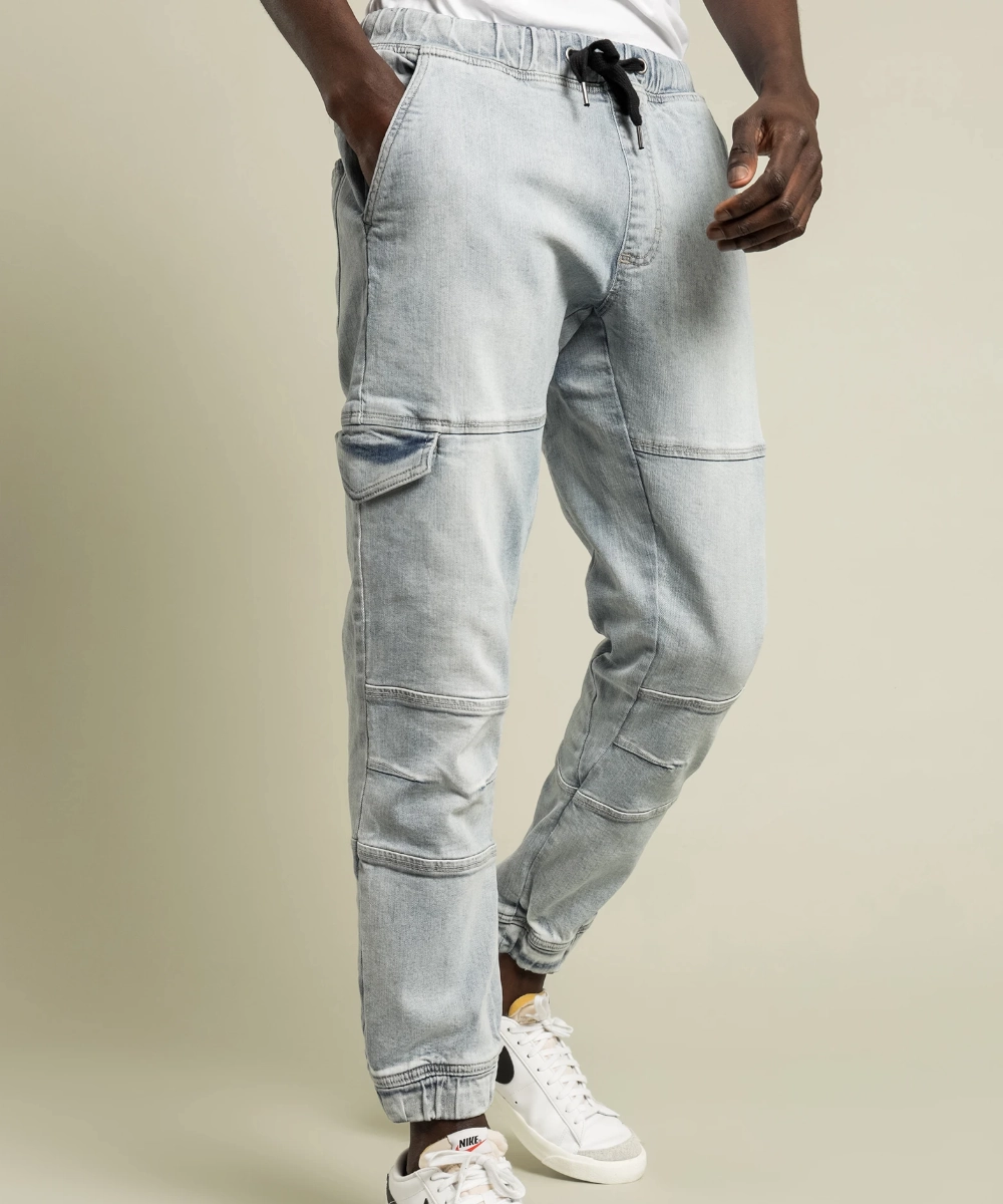 AdjustableHemline Henleys Maverick Denim Jogger (Stone Blue)