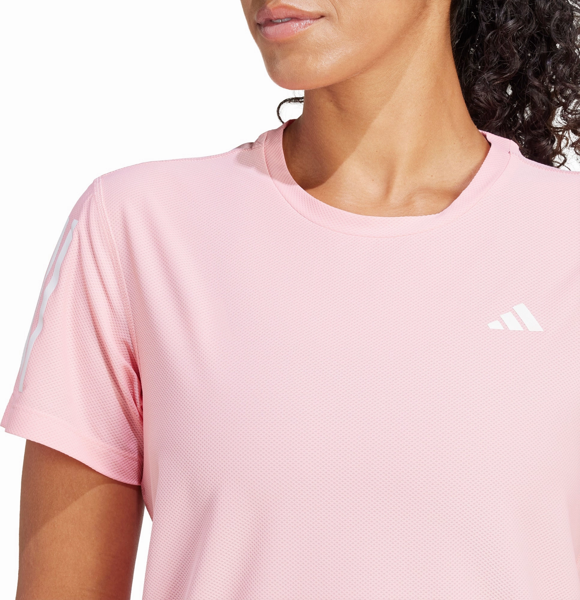 Breathable Wearable adidas Own The Run Short Sleeve Womens Running Top - Pink