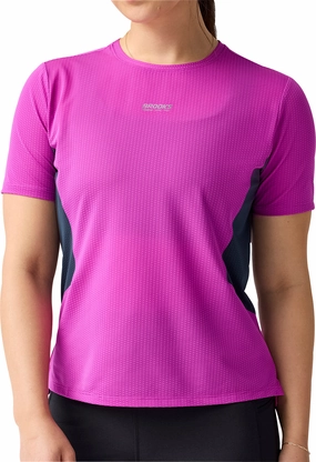 Functional Side Gussets Cozy Layering Brooks High Point 2.0 Short Sleeve Womens Running Top - Purple
