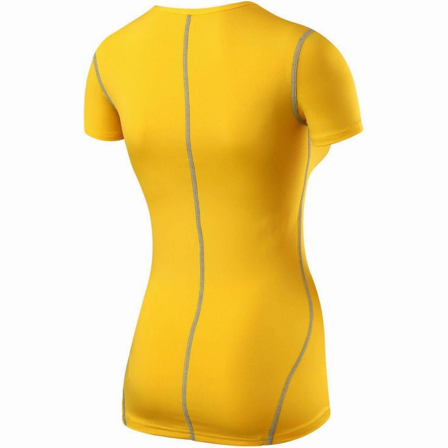 Perfect Fit TCA Pro Performance Womens Short Sleeve Baselayer Running Top - Yellow