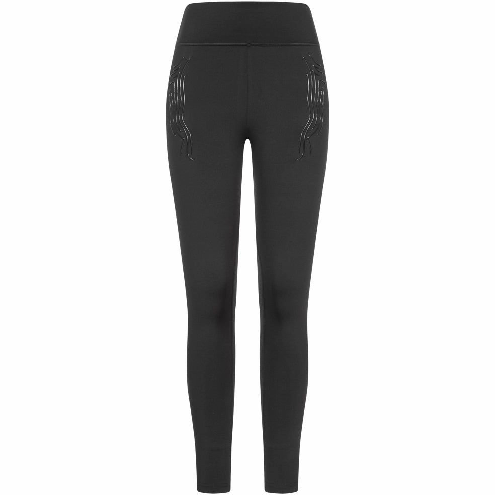 FourWay Stretch Windproof Fabric Gymshark Exo Ultra Womens Long Training Tights - Black