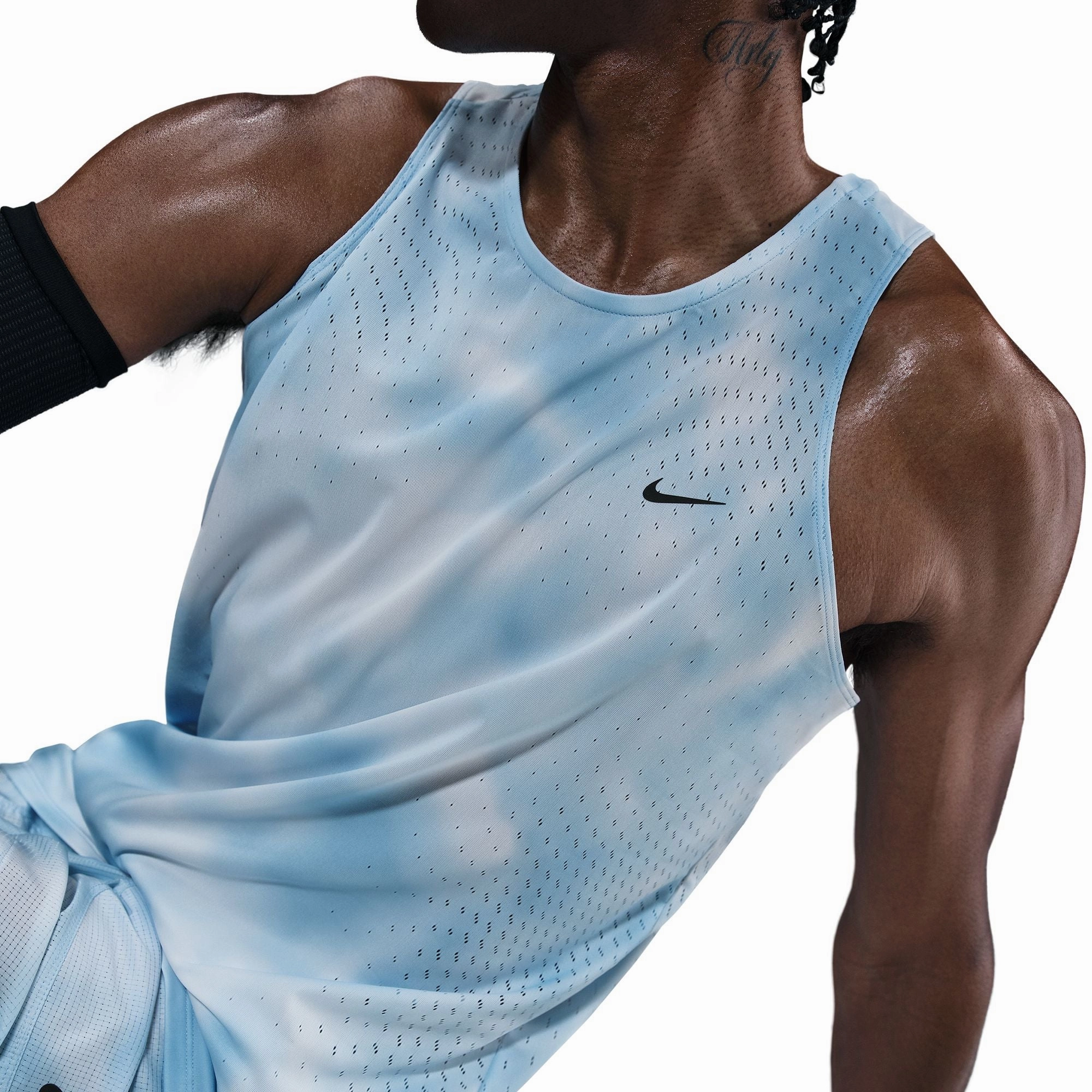 Quick Wear Stretch Fabric Men's Dri-FIT Division Breathe ADV Running Vest Psychic Blue / Black