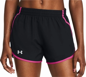 Cool Fit Temperature Regulating Tech Under Armour Fly By 3 Inch Womens Running Shorts - Black
