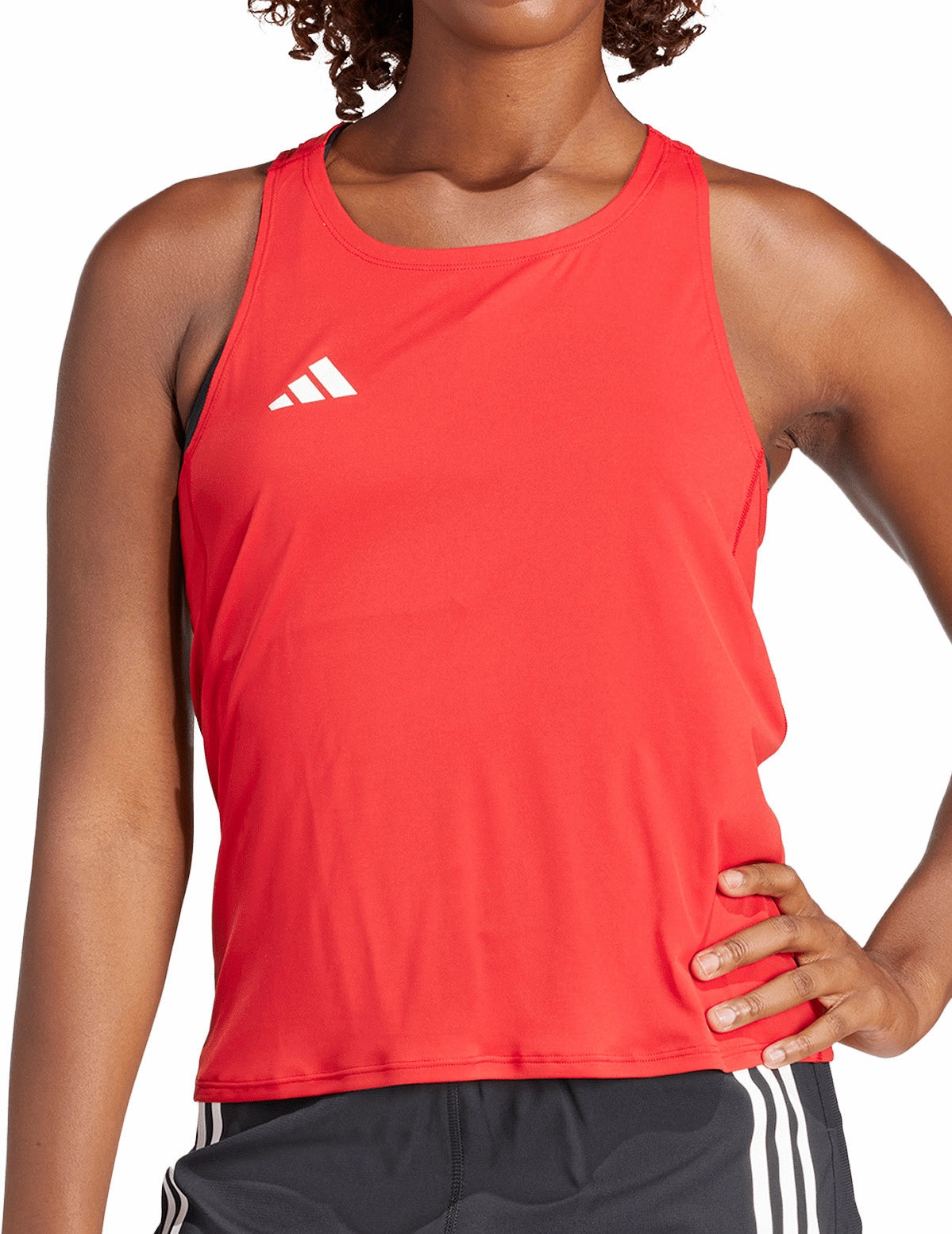 adidas Adizero Essentials Womens Running Vest Tank Top - Red border