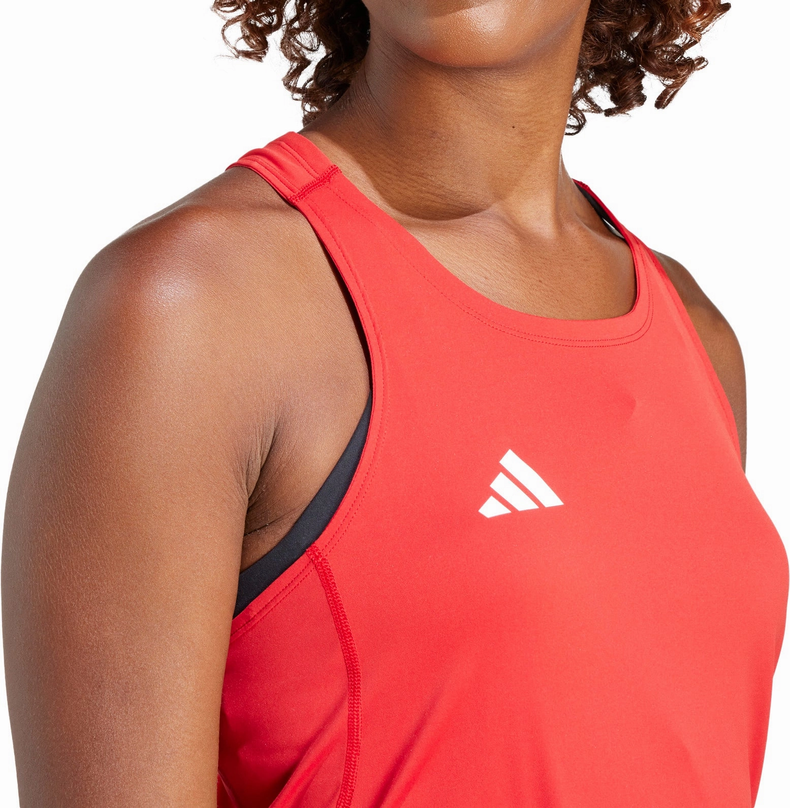 Ventilated Back adidas Adizero Essentials Womens Running Vest Tank Top - Red