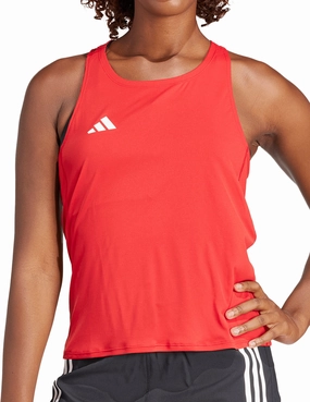 adidas Adizero Essentials Womens Running Vest Tank Top - Red border