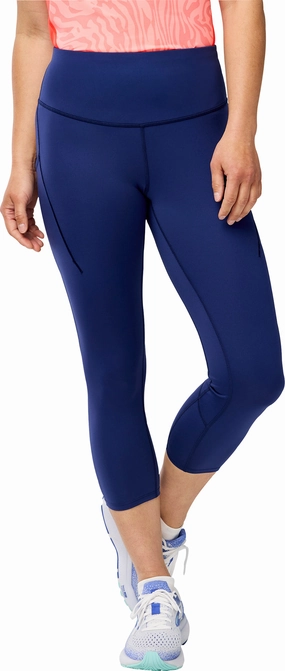 Leg wear Breathable-fabric-quality Brooks Spark Womens 3/4 Capri Running Tights - Blue