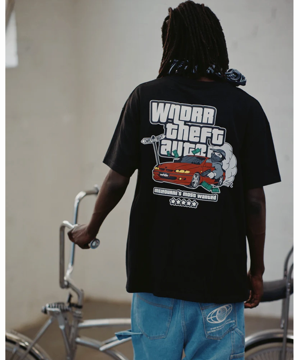 WNDRR Most Wanted Box Fit Tee (Black) Style Mood Glitter Fit