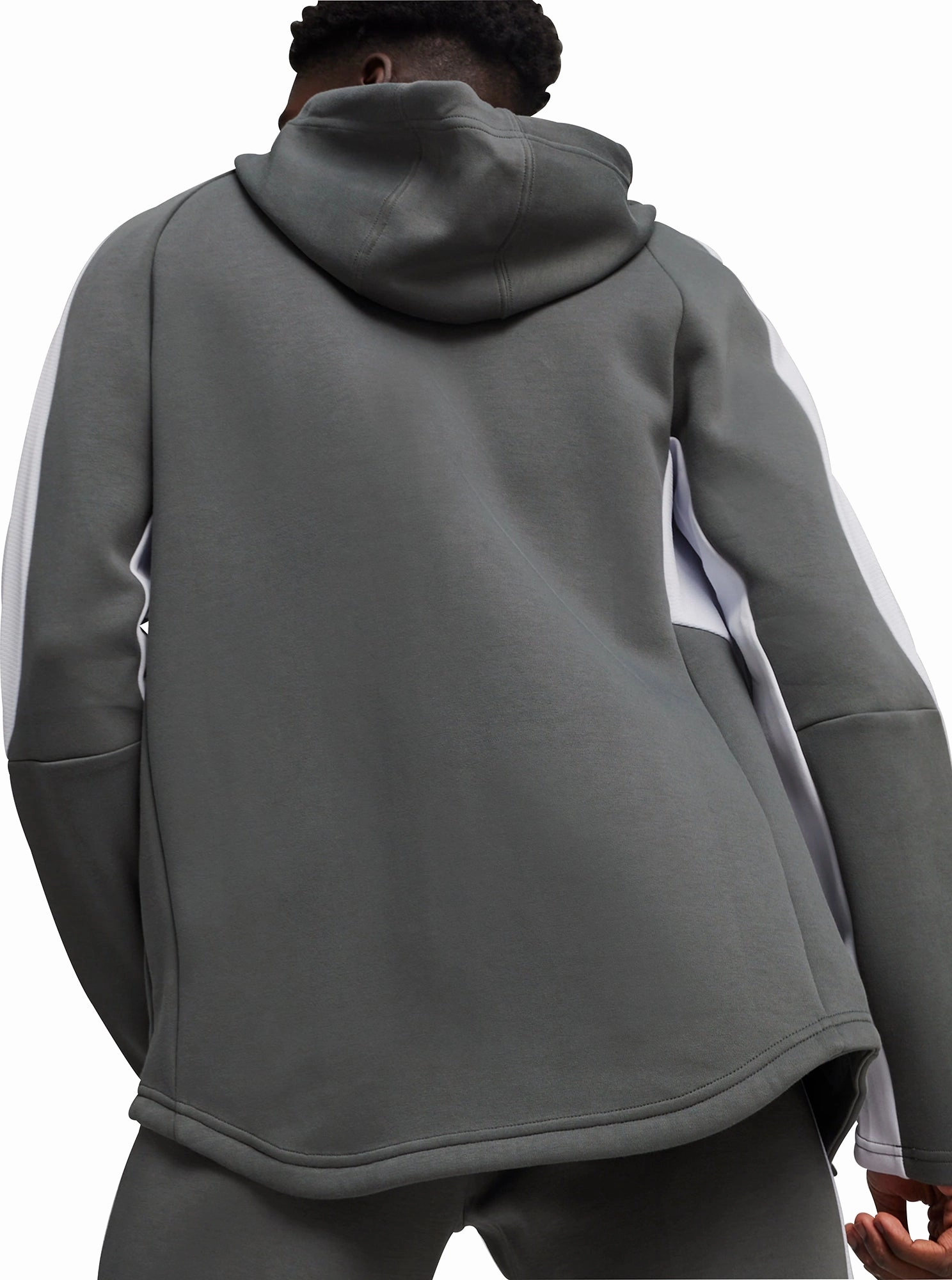 StretchPaneling ReinforcedStitching Puma EvoStripe Full Zip Mens Training Hoody - Grey