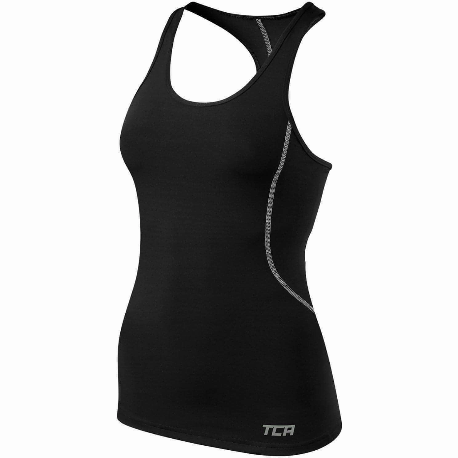 TCA Pro Performance Womens Running Vest Tank Top - Black Mask Casual Activewear