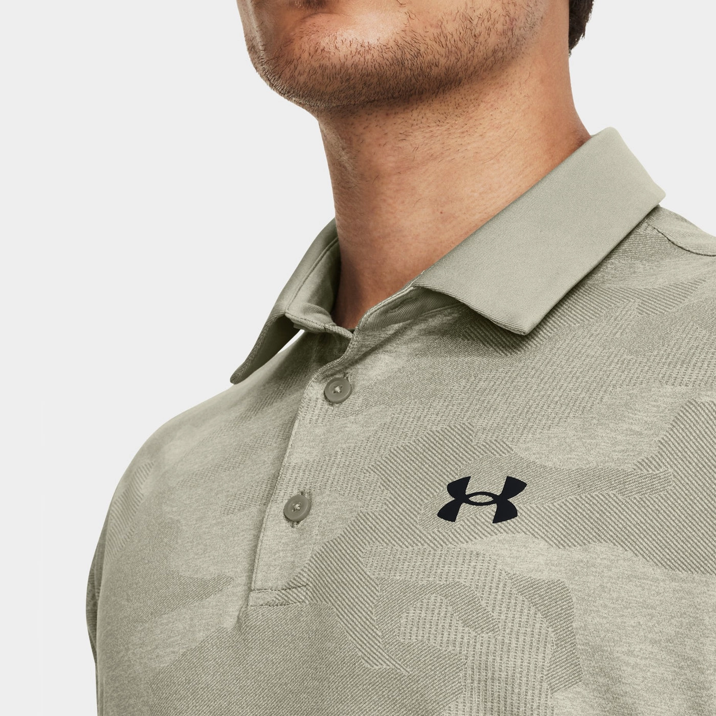 Active Wear Tailored Comfort Under Armour Playoff 2.0 Jacquard Golf Polo Shirt - Grove Green/Olive Tint