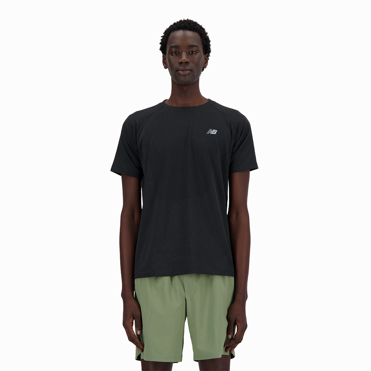 New Balance Knit T-Shirt Non Closure Collar Odor Control Finish