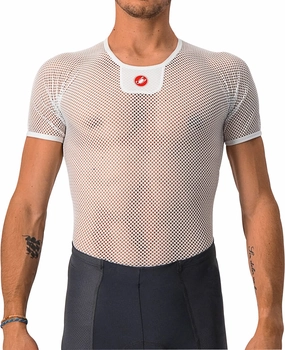 polish Castelli Core Mesh 3 Short Sleeve Mens Cycling Base Layer - White