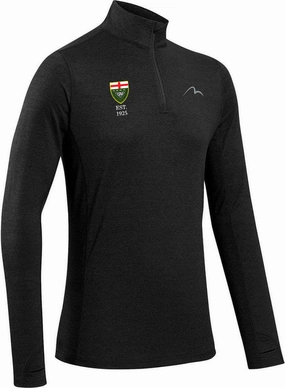 Georgette More Mile Core ESAA Half Zip Long Sleeve Mens Running Top - Black