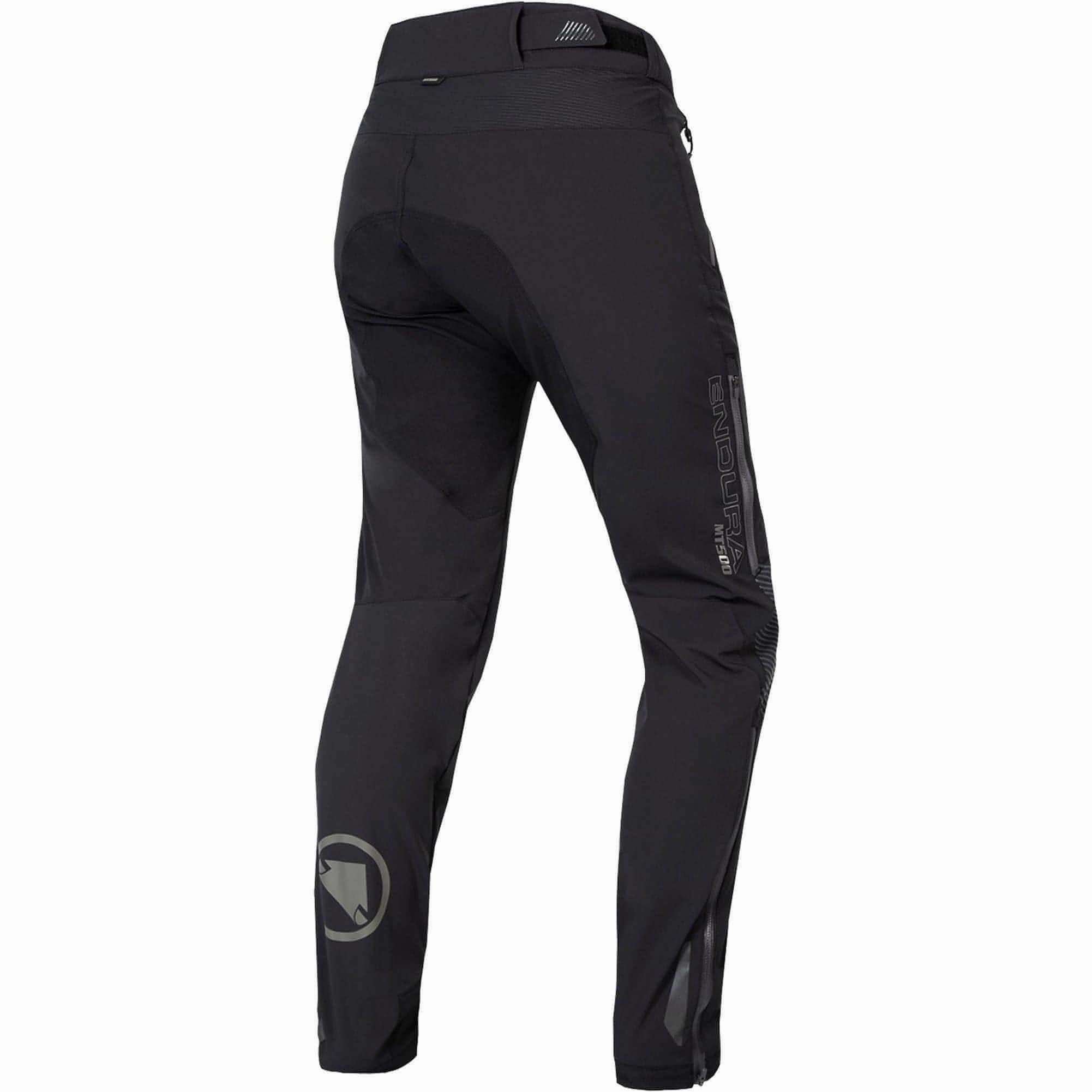 Endura MT500 Spray II Womens Cycling Trousers - Black Structured Hemline Elastic Free Cuffs