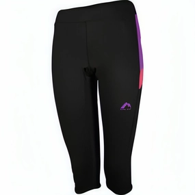 More Mile More-Tech 3/4 Womens Capri Tights - Black Dance-costume-characteristic-quality Work-clothes-feature-attribute