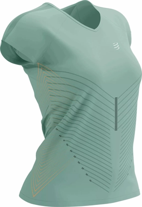 Compressport Performance Short Sleeve Womens Running Top - Green Cozy Essentials