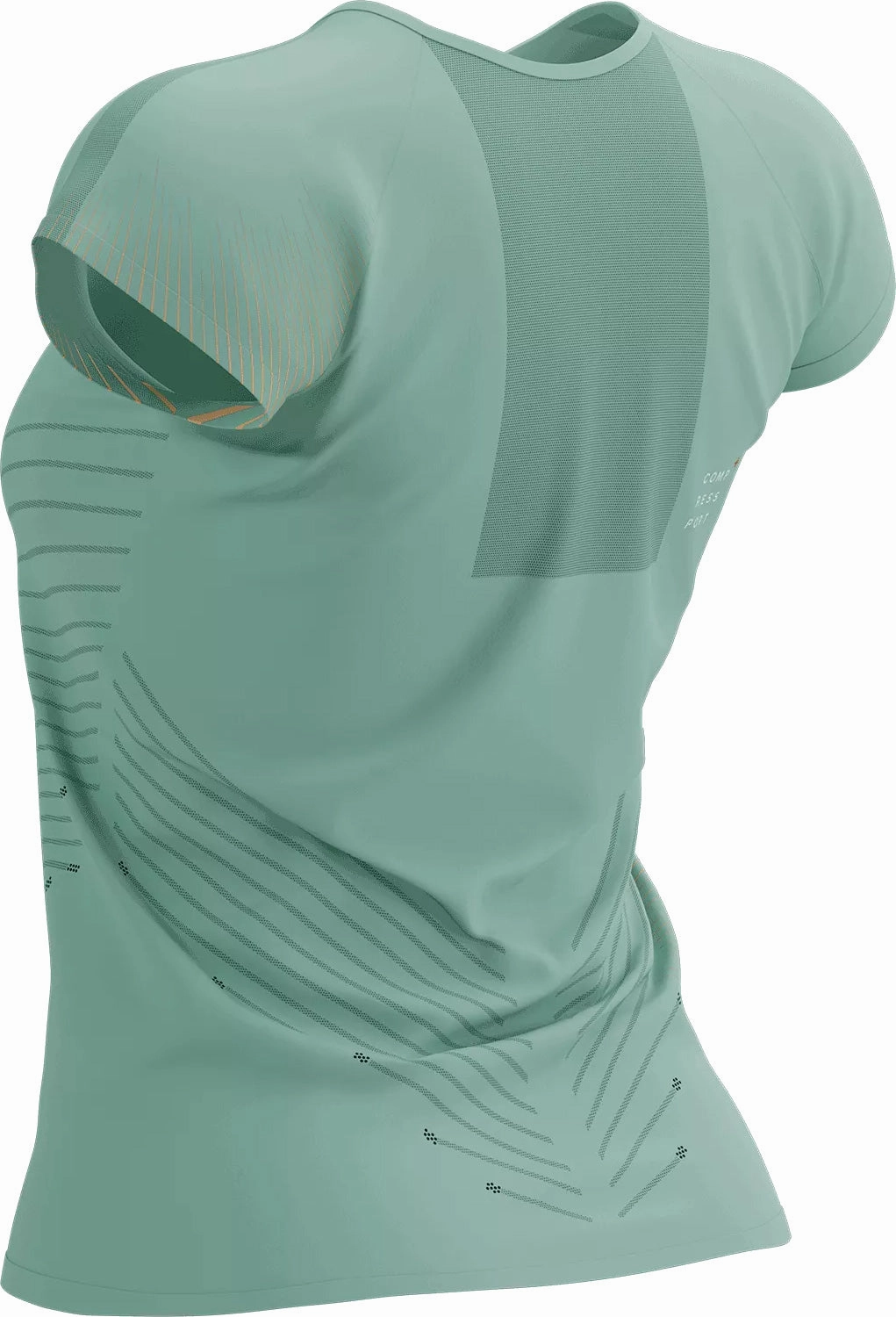 finish Compressport Performance Short Sleeve Womens Running Top - Green