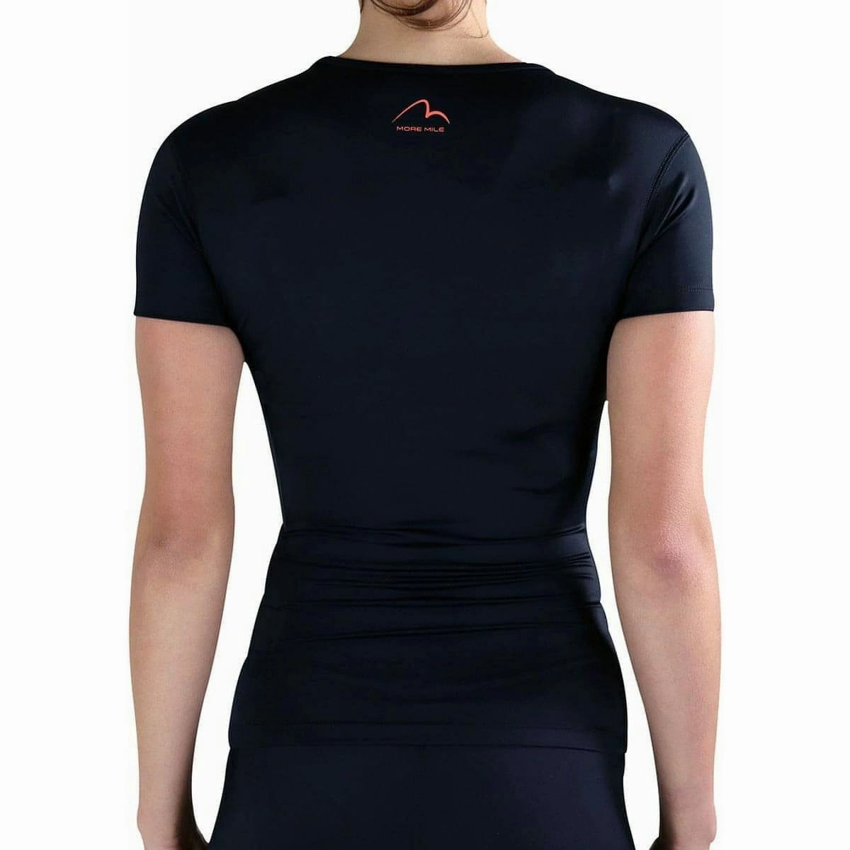 More Mile Compression Short Sleeve Womens Top - Black Easy Layer sports performance