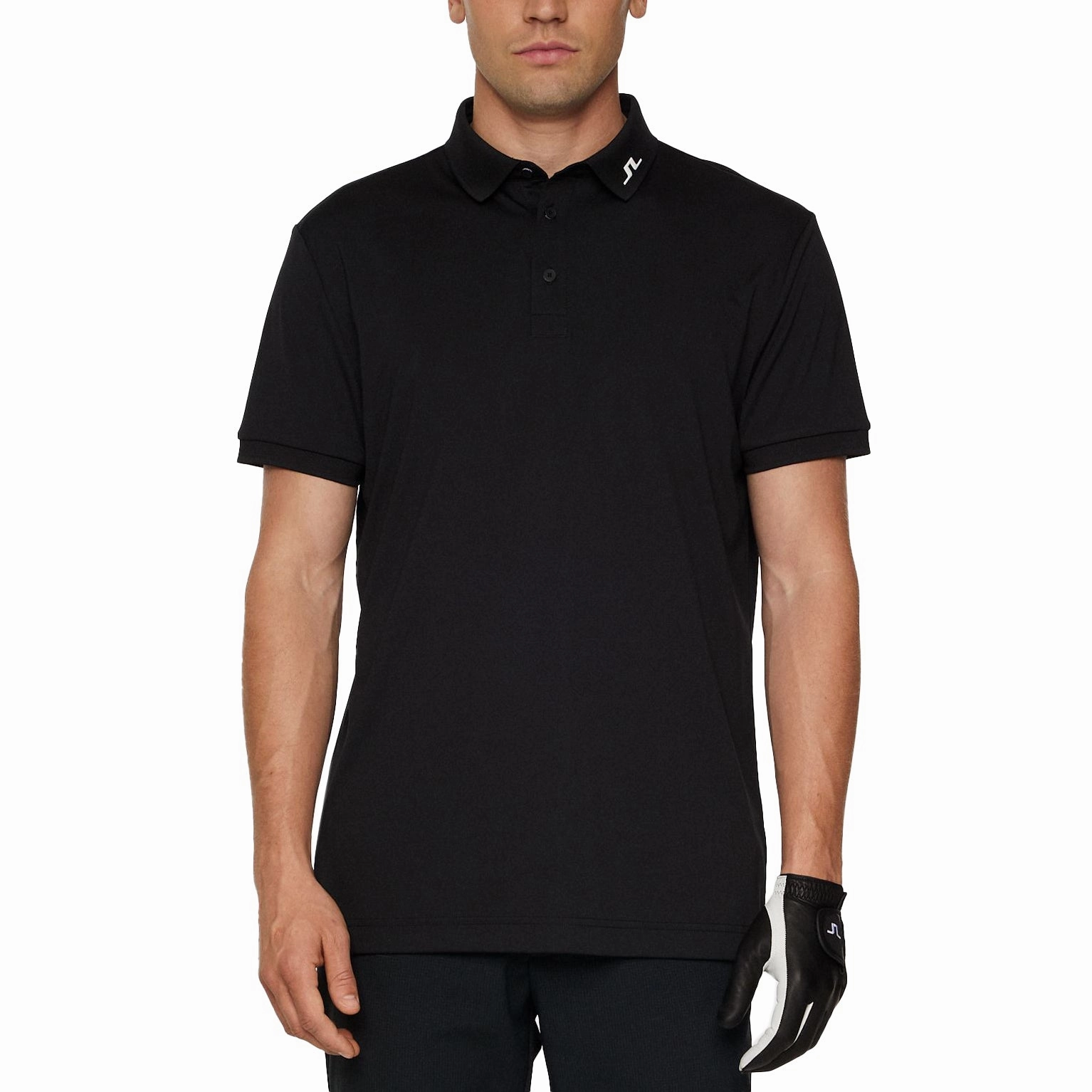 Layered Look J.Lindeberg KV Golf Polo Shirt - Black