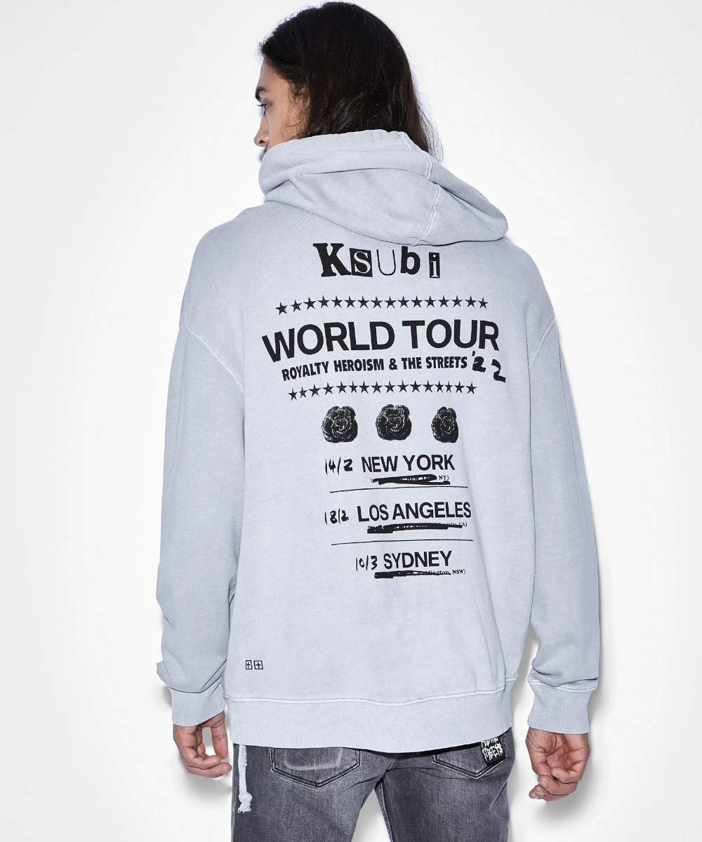 Ksubi Paste Up Biggie Hoodie Moon (Grey) AI Style LowProfile Fasteners