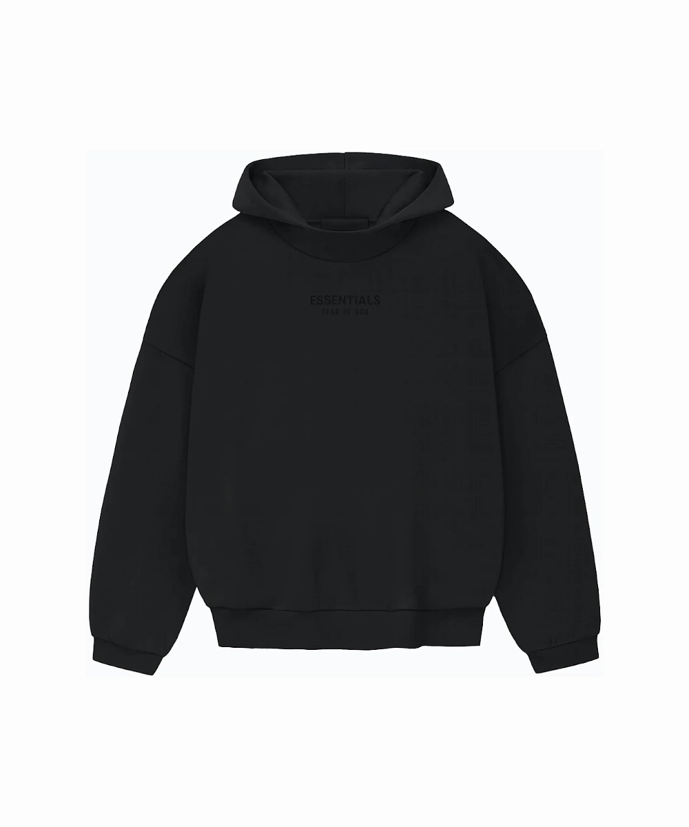 AntiClingFabric slim fit Fear Of God ESSENTIALS Hoodie FW23 (Jet Black)