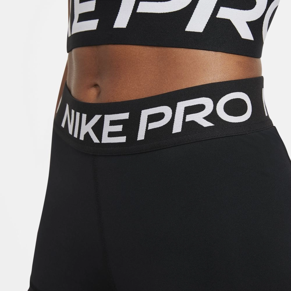 Nike Women's Pro 3 Inch Shorts Black / White AntiPillingFabric