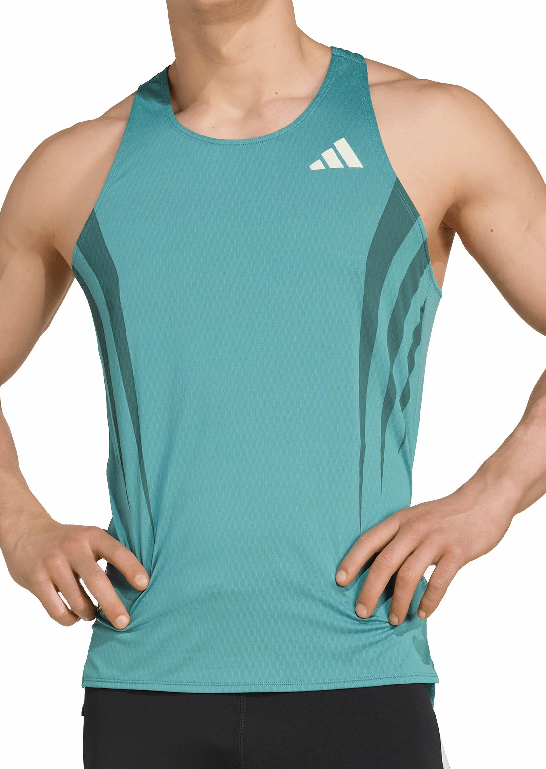 shrink-resistant Matching pieces adidas Adizero Archive Mens Running Vest - Green